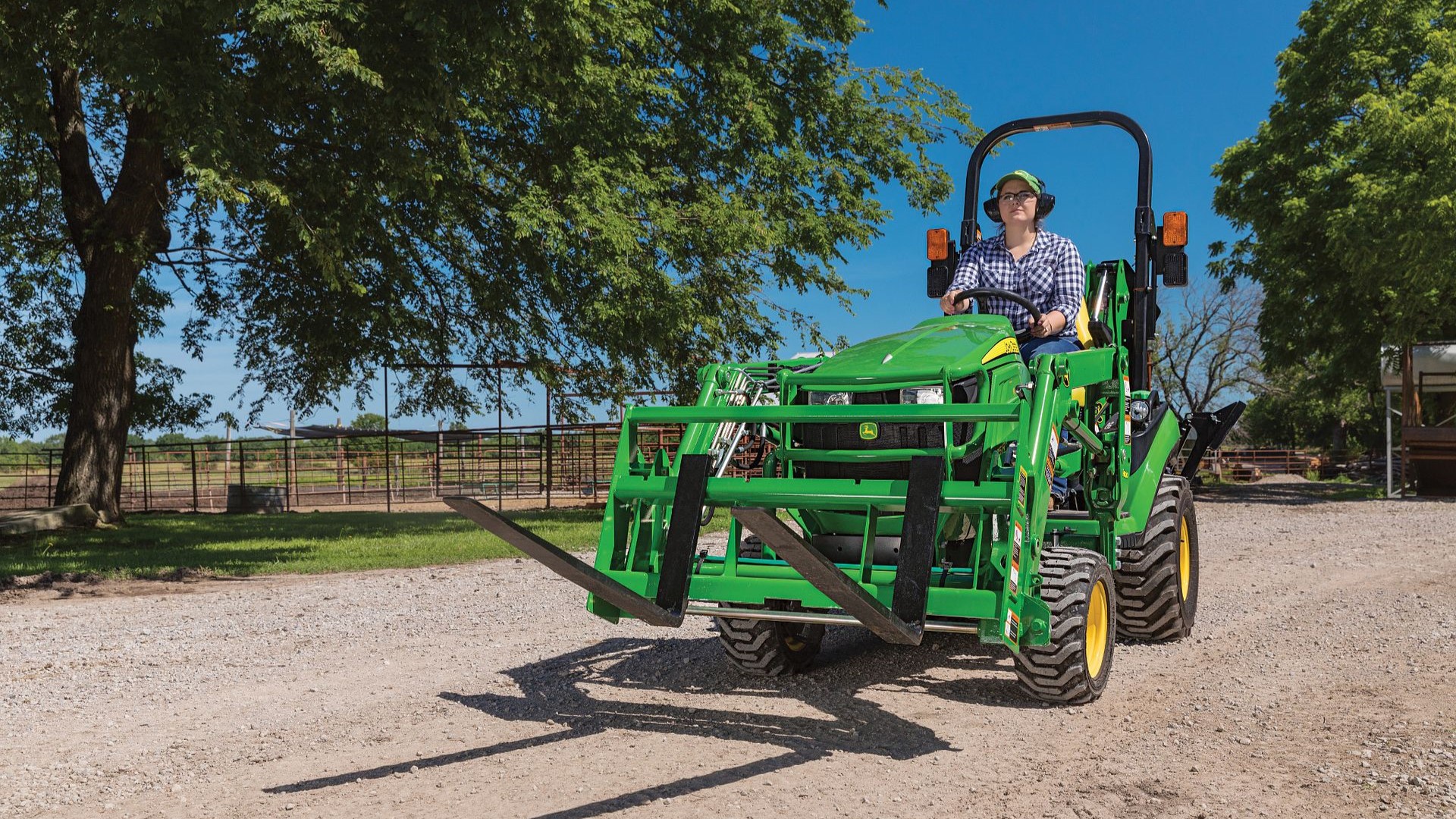 Pallet Forks on Compact Utility Tractor