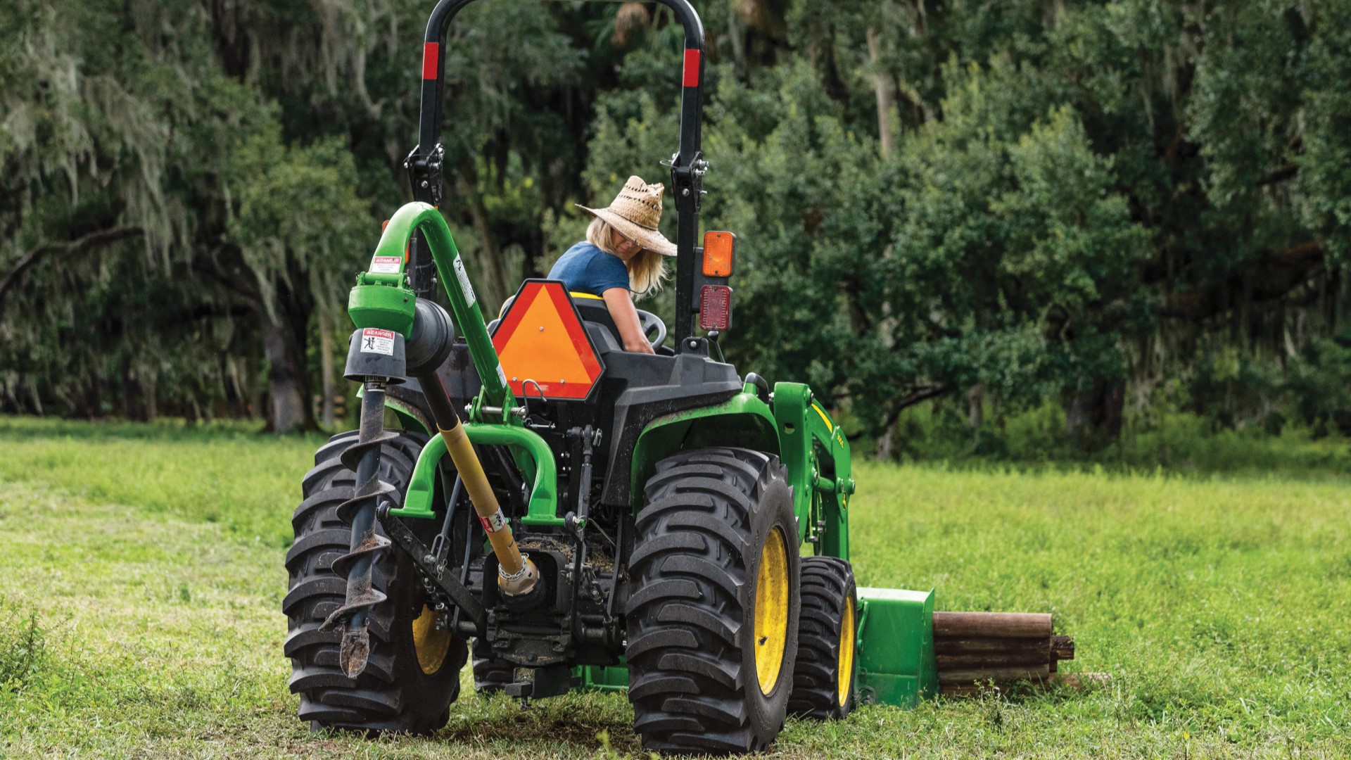 Post Hole Digger on Compact Utility Tractor