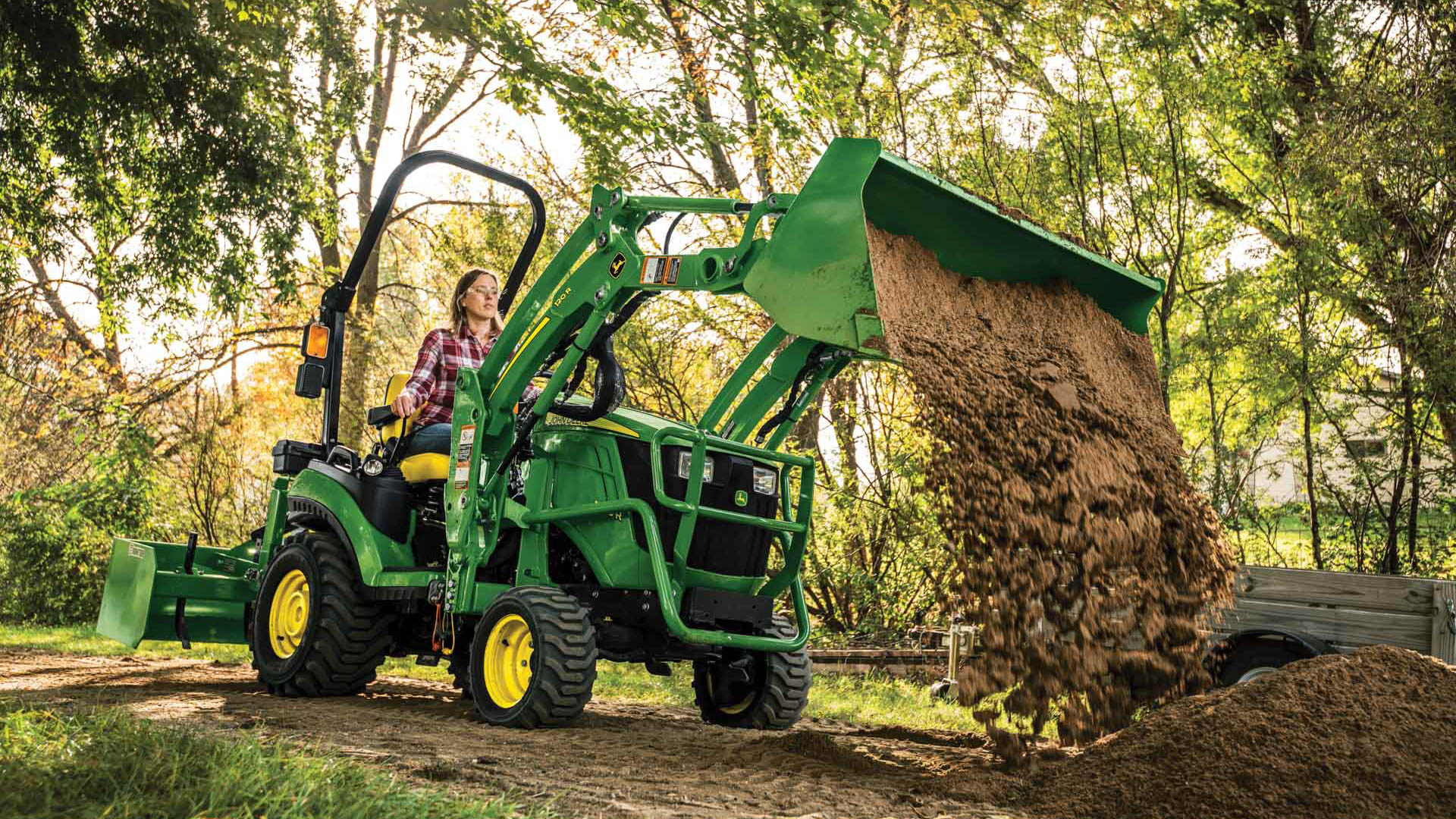 John Deere 3032E Compact Tractor Package with 300E Loader